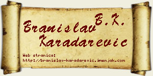 Branislav Karadarević vizit kartica